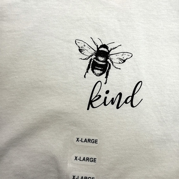 Bee 🐝 Kind white cotton graphic short sleeve crewneck T-shirt XL - Picture 3 of 6
